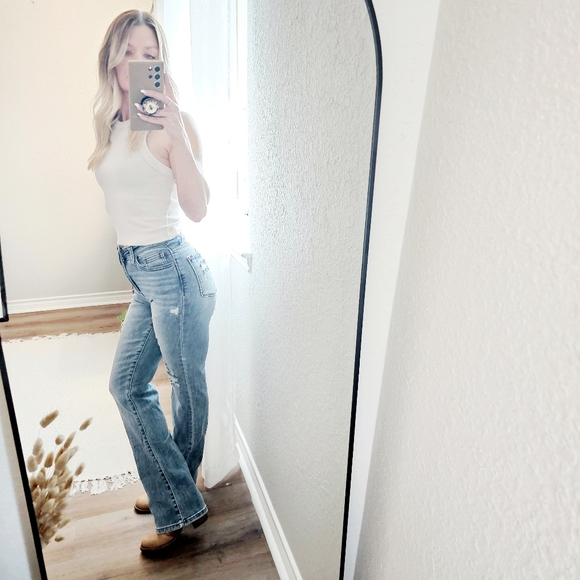 Judy Blue Denim - Judy Blue High Rise Bootcut Jeans Size 1/25 Slight Distressing Work Or Play NWT